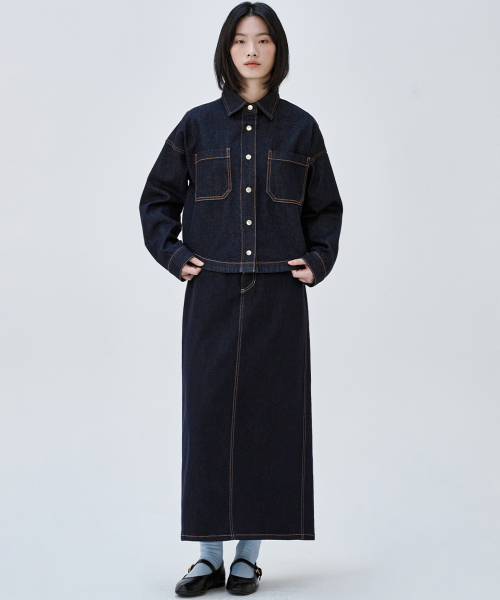MALOUPE(マロップ)の「9404 ノンフェイドデニムシャケット(ダークインディゴ)(デニムジャケット・レディース・その他・FREE)」の11枚目の写真