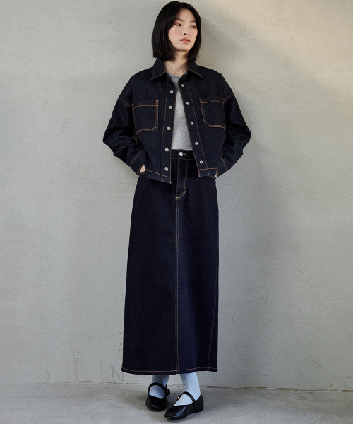 MALOUPE(マロップ)の「9404 ノンフェイドデニムシャケット(ダークインディゴ)(デニムジャケット・レディース・その他・FREE)」の12枚目の写真