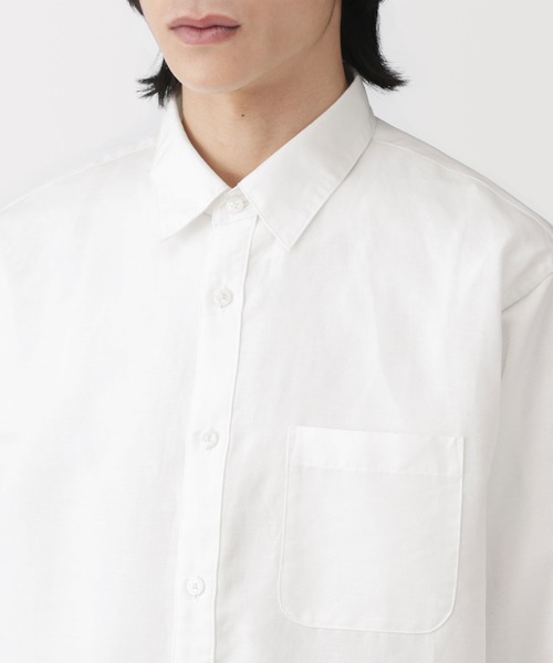 無印良品(ムジルシリョウヒン)の「紳士 ヘンプコットン長袖シャツ(シャツ/ブラウス・メンズ・ホワイト/ネイビー/ブラック系/ブラック/ネイビー系・S/L/XL/M)」の9枚目の写真