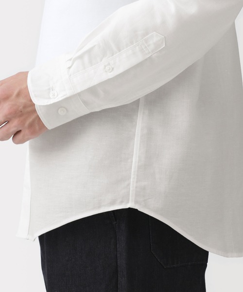 無印良品(ムジルシリョウヒン)の「紳士 ヘンプコットン長袖シャツ(シャツ/ブラウス・メンズ・ホワイト/ネイビー/ブラック系/ブラック/ネイビー系・S/L/XL/M)」の10枚目の写真