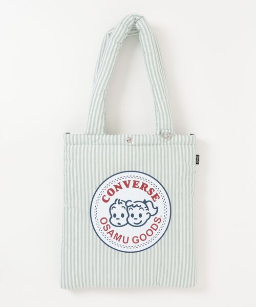 OSAMU GOODS(オサムグッズ)の「CONVERSE/コンバース CV OG STRIPE PUFFING TOTE(トートバッグ・レディース・ピンク/グリーン/サックスブルー/イエロー・ONE SIZE)」の2枚目の写真