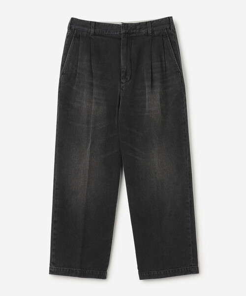 FARAH(ファーラー)の「FARAH | ツータック ワイドデニムパンツ MEN(デニムパンツ・メンズ・ブラック系その他/ダークインディゴブルー・32/34/30)」の2枚目の写真