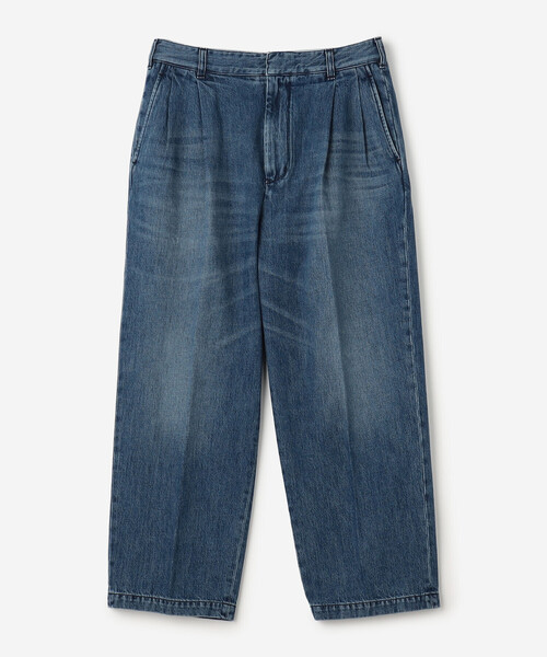 FARAH(ファーラー)の「FARAH | ツータック ワイドデニムパンツ MEN(デニムパンツ・メンズ・ブラック系その他/ダークインディゴブルー・32/34/30)」の1枚目の写真