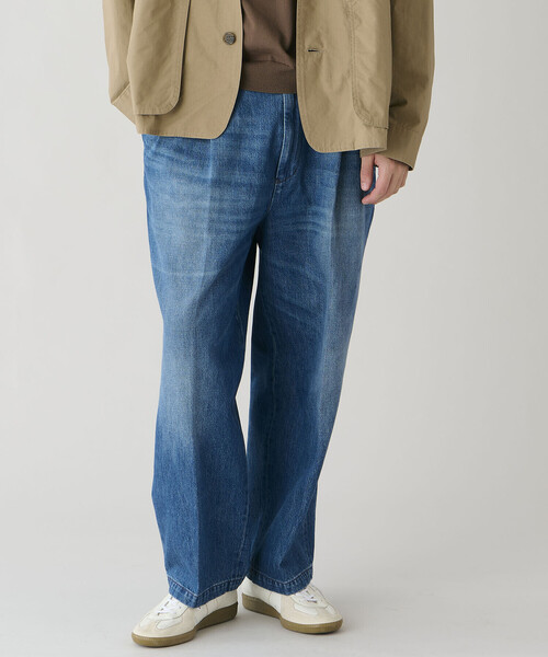 FARAH(ファーラー)の「FARAH | ツータック ワイドデニムパンツ MEN(デニムパンツ・メンズ・ブラック系その他/ダークインディゴブルー・32/34/30)」の3枚目の写真