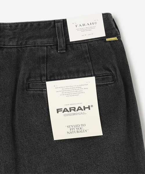 FARAH(ファーラー)の「FARAH | ツータック ワイドデニムパンツ MEN(デニムパンツ・メンズ・ブラック系その他/ダークインディゴブルー・32/34/30)」の7枚目の写真