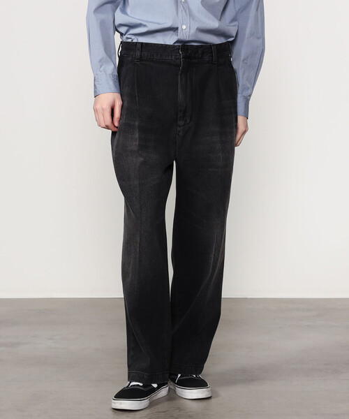 FARAH(ファーラー)の「FARAH | ツータック ワイドデニムパンツ MEN(デニムパンツ・メンズ・ブラック系その他/ダークインディゴブルー・32/34/30)」の14枚目の写真