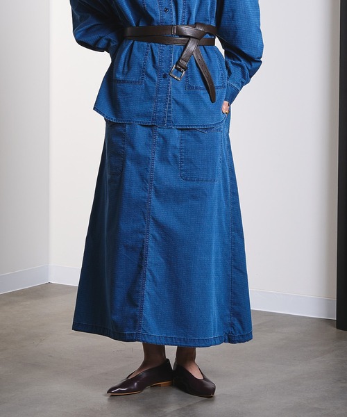 ROSE BUD(ローズバッド)の「(GENE HEAVENS)RIP STOP CARGO POCKET SKIRT(スカート・レディース・チャコールグレー/ブルー・ONE SIZE)」の2枚目の写真