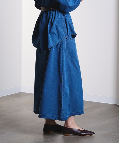 ROSE BUD(ローズバッド)の「(GENE HEAVENS)RIP STOP CARGO POCKET SKIRT(スカート・レディース・チャコールグレー/ブルー・ONE SIZE)」の12枚目の写真