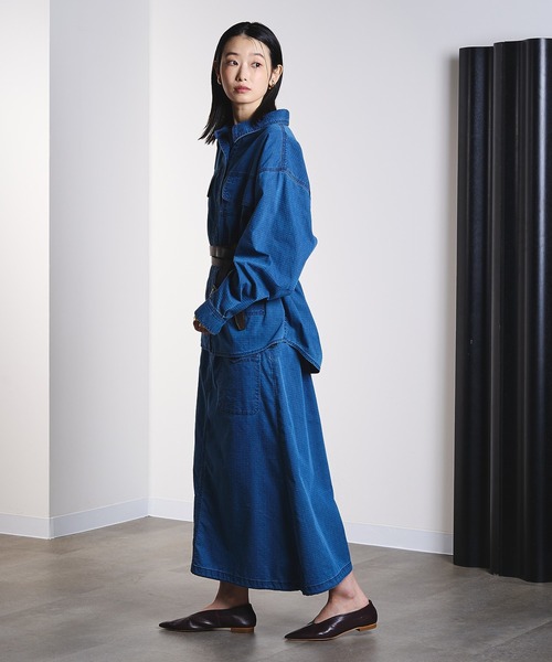 ROSE BUD(ローズバッド)の「(GENE HEAVENS)RIP STOP CARGO POCKET SKIRT(スカート・レディース・チャコールグレー/ブルー・ONE SIZE)」の14枚目の写真