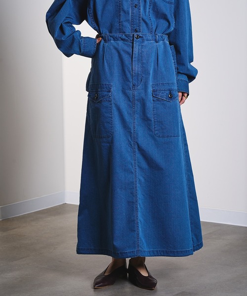 ROSE BUD(ローズバッド)の「(GENE HEAVENS)RIP STOP CARGO POCKET SKIRT(スカート・レディース・チャコールグレー/ブルー・ONE SIZE)」の16枚目の写真