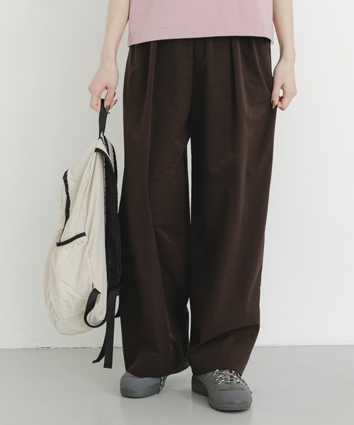 EKAL（エカル）の「DOT AIR WIDE TROUSERS（その他パンツ・レディース・ブラウン/ブラック/チャコールグレー・ONE）」の3枚目の写真