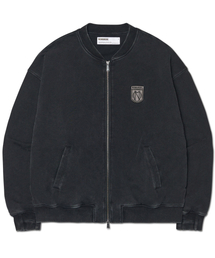 EMBLEM SWEAT ZIP-UP - WASHED BLACK