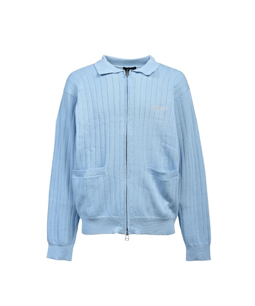 BREATH(ブレス)の「SCRIPT LOGO KNIT ZIP UP JACKET(その他アウター・メンズ・ブラック/ライトブルー・X-LARGE/SMALL/MEDIUM/XX-LARGE/LARGE)」の1枚目の写真