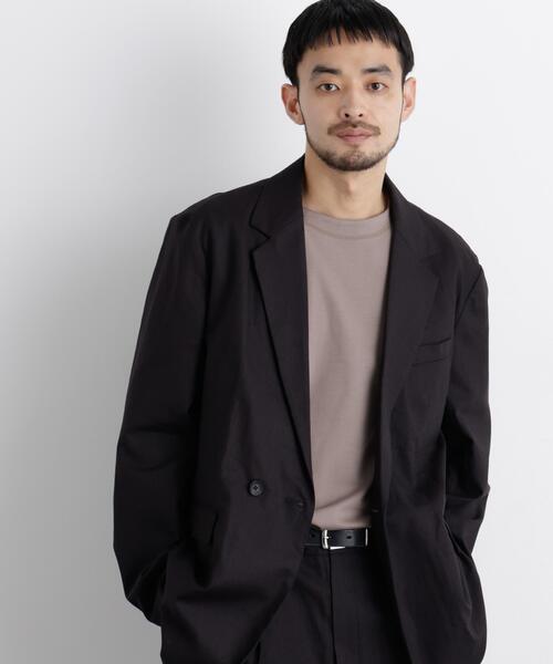 NANO universe（ナノユニバース）の「｢FRENCH LINEN｣ リネンコットンセミダブルJK（セットアップ可）（テーラードジャケット・メンズ・ブラック/ベージュ系その他・S/M/L）」の2枚目の写真