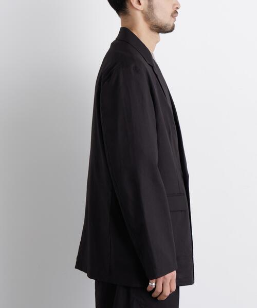 NANO universe（ナノユニバース）の「｢FRENCH LINEN｣ リネンコットンセミダブルJK（セットアップ可）（テーラードジャケット・メンズ・ブラック/ベージュ系その他・S/M/L）」の10枚目の写真