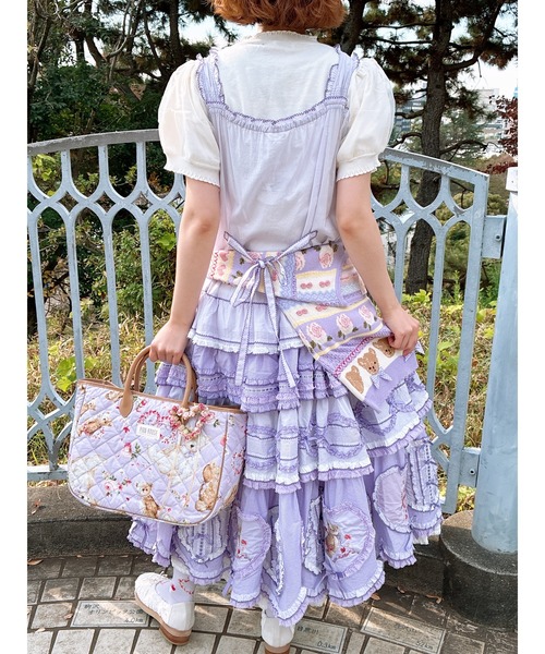 PINK HOUSE(ピンクハウス)の「テディローズプリントキルティングバッグ(トートバッグ・レディース・キナリ/ブラック/ラベンダー/ピンク/スカイブルー・フリー)」の9枚目の写真