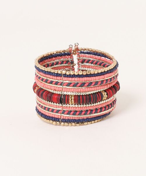 チャイハネ（チャイハネ）の「【チャイハネ】レリアビーズバングル（バングル/リストバンド・レディース・レッド系その他/グリーン/ブラウン/マルチ/パープル/ネイビー・FREE）」の4枚目の写真
