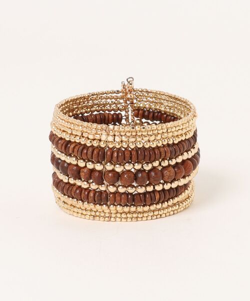 チャイハネ（チャイハネ）の「【チャイハネ】レリアビーズバングル（バングル/リストバンド・レディース・レッド系その他/グリーン/ブラウン/マルチ/パープル/ネイビー・FREE）」の2枚目の写真