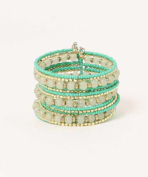 チャイハネ（チャイハネ）の「【チャイハネ】レリアビーズバングル（バングル/リストバンド・レディース・レッド系その他/グリーン/ブラウン/マルチ/パープル/ネイビー・FREE）」の3枚目の写真