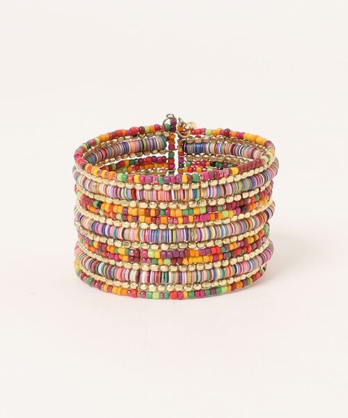 チャイハネ（チャイハネ）の「【チャイハネ】レリアビーズバングル（バングル/リストバンド・レディース・レッド系その他/グリーン/ブラウン/マルチ/パープル/ネイビー・FREE）」の6枚目の写真