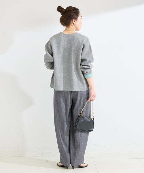 B.C STOCK(ベーセーストック)の「手洗い可 / 配色ニットカーディガン(カーディガン/ボレロ・レディース・ネイビー/ホワイト/ライトグレー・FREE)」の6枚目の写真