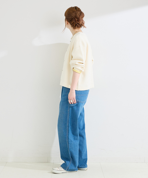 B.C STOCK(ベーセーストック)の「手洗い可 / 配色ニットカーディガン(カーディガン/ボレロ・レディース・ネイビー/ホワイト/ライトグレー・FREE)」の12枚目の写真