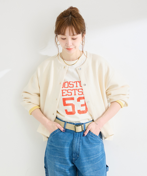 B.C STOCK(ベーセーストック)の「手洗い可 / 配色ニットカーディガン(カーディガン/ボレロ・レディース・ネイビー/ホワイト/ライトグレー・FREE)」の14枚目の写真