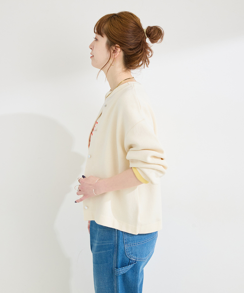 B.C STOCK(ベーセーストック)の「手洗い可 / 配色ニットカーディガン(カーディガン/ボレロ・レディース・ネイビー/ホワイト/ライトグレー・FREE)」の15枚目の写真