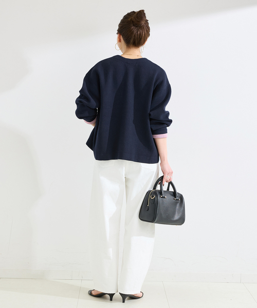 B.C STOCK(ベーセーストック)の「手洗い可 / 配色ニットカーディガン(カーディガン/ボレロ・レディース・ネイビー/ホワイト/ライトグレー・FREE)」の19枚目の写真