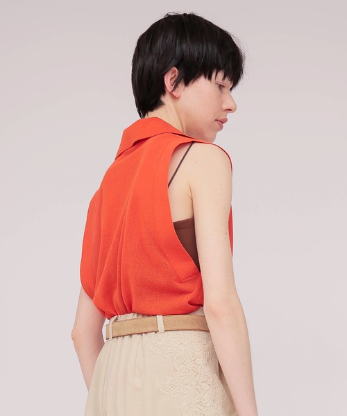 DRESSLAVE（ドレスレイブ）の「sheer skipper knit(シアースキッパーニット)（ニット/セーター・レディース・オレンジ/ホワイト・38）」の5枚目の写真