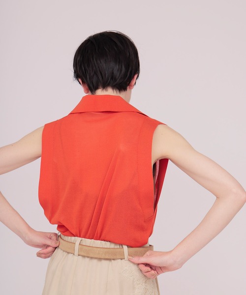 DRESSLAVE（ドレスレイブ）の「sheer skipper knit(シアースキッパーニット)（ニット/セーター・レディース・オレンジ/ホワイト・38）」の6枚目の写真