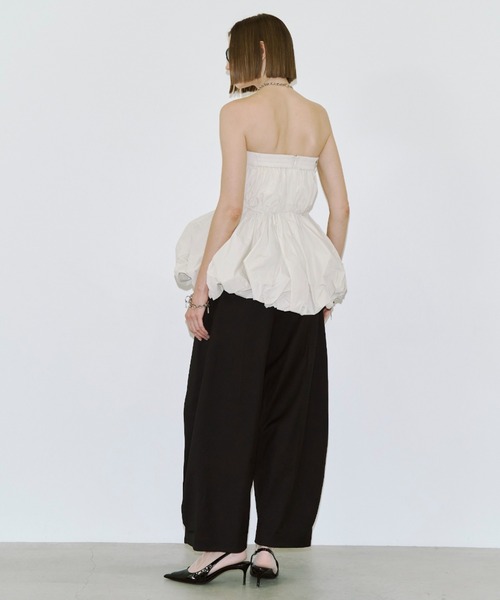JOSE MOON（ジョゼムーン）の「FOLD TAFFETA BLOUSE/フォールドタフタブラウス（シャツ/ブラウス・レディース・ブラック/ホワイト・FREE）」の11枚目の写真