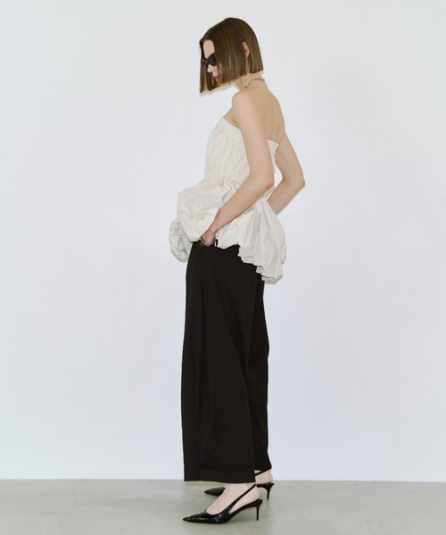 JOSE MOON（ジョゼムーン）の「FOLD TAFFETA BLOUSE/フォールドタフタブラウス（シャツ/ブラウス・レディース・ブラック/ホワイト・FREE）」の10枚目の写真