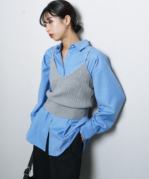 Chillfar（チルファー）の「ニットキャミソール ビスチェ（キャミソール・レディース・ブラック/イエロー/ベージュ/ブラウン/グレー/ブルー・FREE）」の21枚目の写真