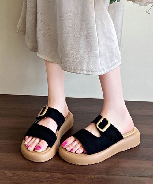 Miniministore(ミニミニストア)の「厚底 ミュールサンダル レディース 夏(サンダル・レディース・ライトベージュ/キャメル/ブラック・22.5cm/23.0cm/23.5cm/24.0cm/24.5cm/25.0cm)」の9枚目の写真