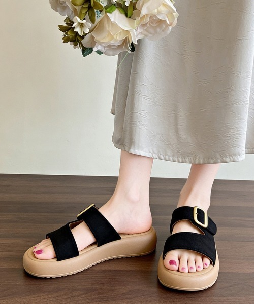 Miniministore(ミニミニストア)の「厚底 ミュールサンダル レディース 夏(サンダル・レディース・ライトベージュ/キャメル/ブラック・22.5cm/23.0cm/23.5cm/24.0cm/24.5cm/25.0cm)」の11枚目の写真