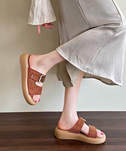 Miniministore(ミニミニストア)の「厚底 ミュールサンダル レディース 夏(サンダル・レディース・ライトベージュ/キャメル/ブラック・22.5cm/23.0cm/23.5cm/24.0cm/24.5cm/25.0cm)」の14枚目の写真