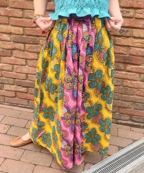 チャイハネ（チャイハネ）の「【チャイハネ】イジェオマスカート（スカート・レディース・グリーン/ピンク・FREE）」の8枚目の写真