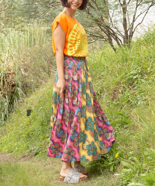 チャイハネ（チャイハネ）の「【チャイハネ】イジェオマスカート（スカート・レディース・グリーン/ピンク・FREE）」の19枚目の写真