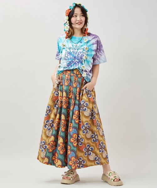 チャイハネ（チャイハネ）の「【チャイハネ】イジェオマスカート（スカート・レディース・グリーン/ピンク・FREE）」の10枚目の写真