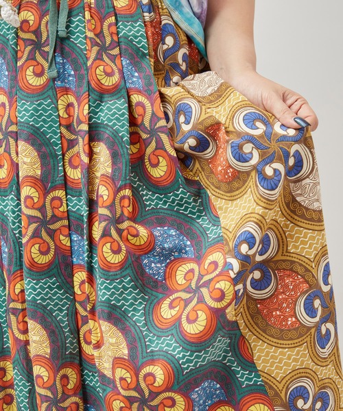 チャイハネ（チャイハネ）の「【チャイハネ】イジェオマスカート（スカート・レディース・グリーン/ピンク・FREE）」の15枚目の写真