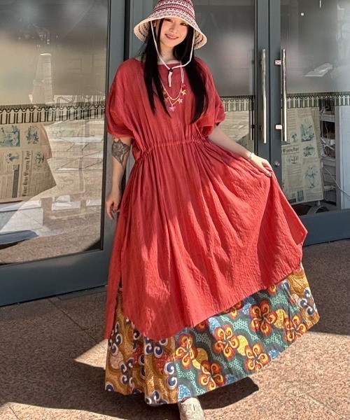 チャイハネ（チャイハネ）の「【チャイハネ】イジェオマスカート（スカート・レディース・グリーン/ピンク・FREE）」の17枚目の写真