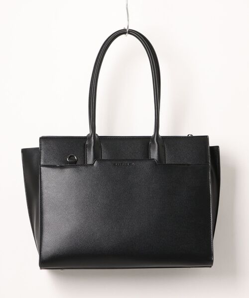 W&.Day/Night(ダブルアンド デイナイト)の「スムーク トートバッグ A4収納 11L 19192(トートバッグ・レディース・ダークグレー/ブラック・FREE)」の10枚目の写真