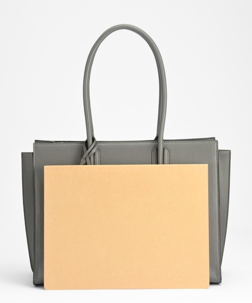 W&.Day/Night(ダブルアンド デイナイト)の「スムーク トートバッグ A4収納 11L 19192(トートバッグ・レディース・ダークグレー/ブラック・FREE)」の9枚目の写真