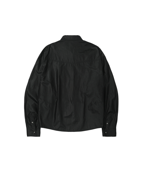 SECONDMONO（セカンドモノローグ）の「Coated Nylon Utility Shirt [BLACK]_SESH031BLACK（シャツ/ブラウス・レディース・その他・MEDIUM/LARGE）」の4枚目の写真
