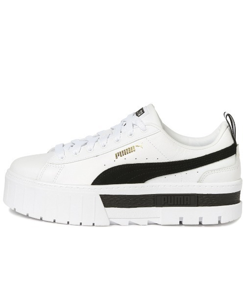 PUMA(プーマ)の「プーマ PUMA メイズ レザー(スニーカー・レディース・ホワイト×ブラック・23.0cm/23.5cm/24.0cm/24.5cm/25.0cm/26.0cm)」の1枚目の写真