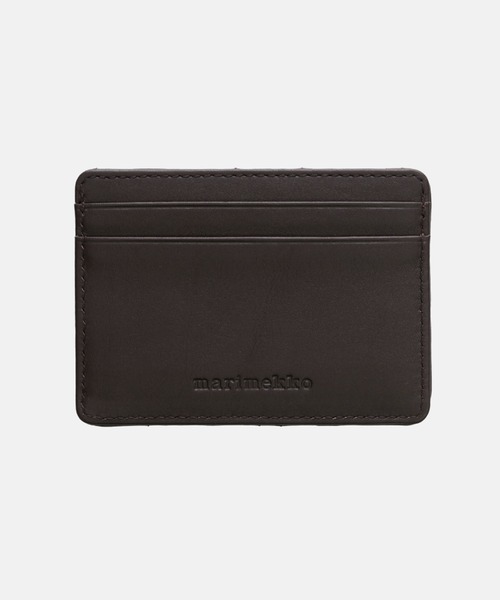 marimekko 黒 レザー 名刺入れ マリメッコ カード入れ Unikko / Card Holder（カードケース）｜marimekko（マリメッコ）の