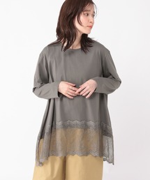 studio CLIP（スタディオクリップ）の「レース切り替えカットソー（Tシャツ/カットソー）」