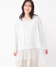 studio CLIP（スタディオクリップ）の「レース切り替えカットソー（Tシャツ/カットソー）」