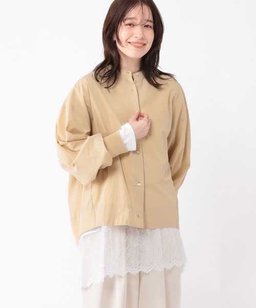 studio CLIP（スタディオクリップ）の「レース切り替えカットソー（Tシャツ/カットソー・レディース・ブラック/グレー/オフホワイト/アイボリー・FREE）」の7枚目の写真